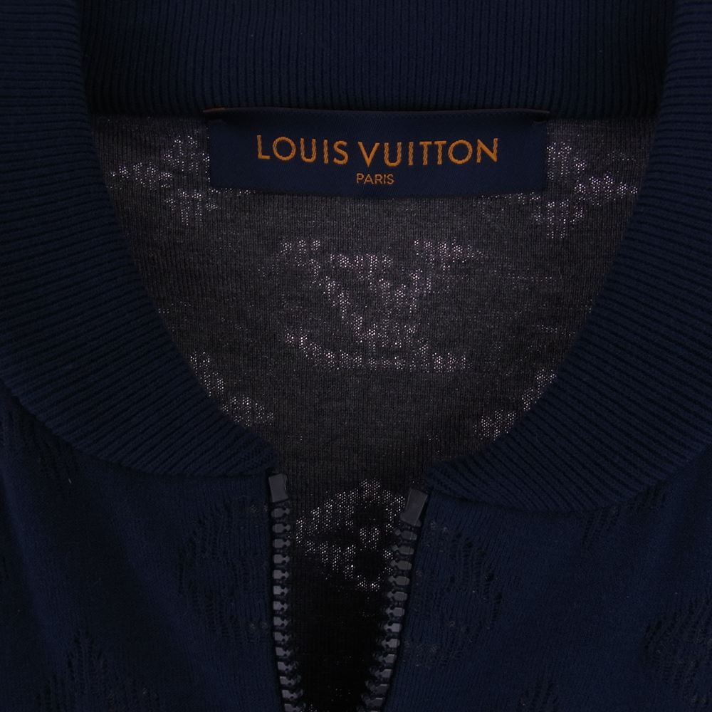 LOUIS VUITTON ルイ・ヴィトン 20AW RM202Q TBU HIN50W ドロップニードル モノグラム ボンバー ジップアップ ジャケット  ネイビー系 L【美品】【中古】