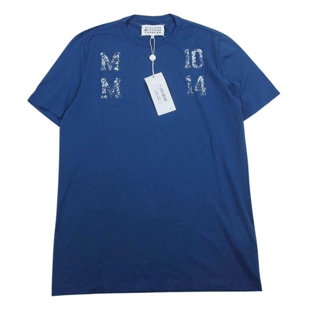 MAISON MARGIELA メゾンマルジェラ 17AW S50GC0485 S22816 10ライン ナンバリング プリント クルーネック 半袖 Tシャツ ネイビー系 48【新古品】【未使用】【中古】