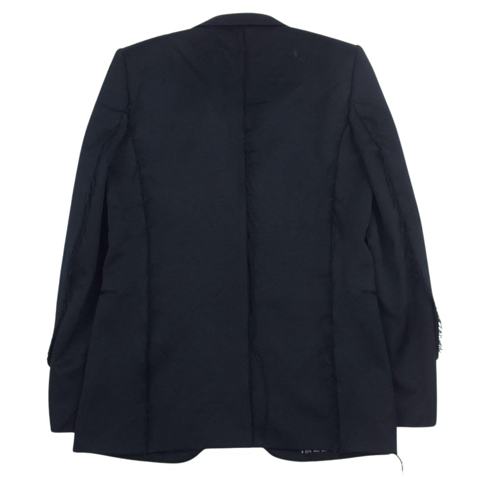 NUMBER(N)INE ナンバーナイン 04SS DREAM期 ドリーム期 裏地小紋柄 フリンジ加工 テーラード ジャケット  ブラック系 2【美品】【中古】