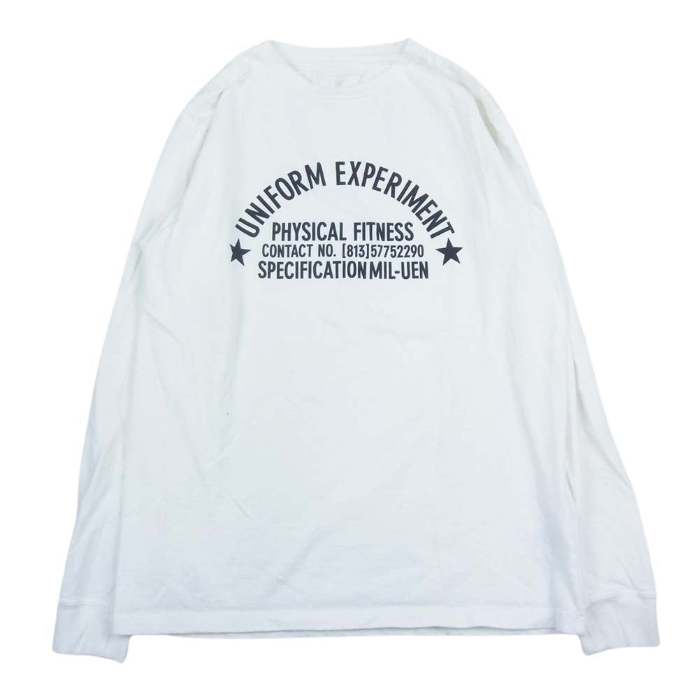 uniform experiment ユニフォームエクスペリメント UE-189062 REVERSIBLE TEE プリント 長袖Tシャツ ホワイト系 2【中古】