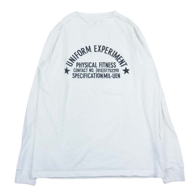 uniform experiment ユニフォームエクスペリメント UE-189062 REVERSIBLE TEE プリント 長袖Tシャツ ホワイト系 2【中古】