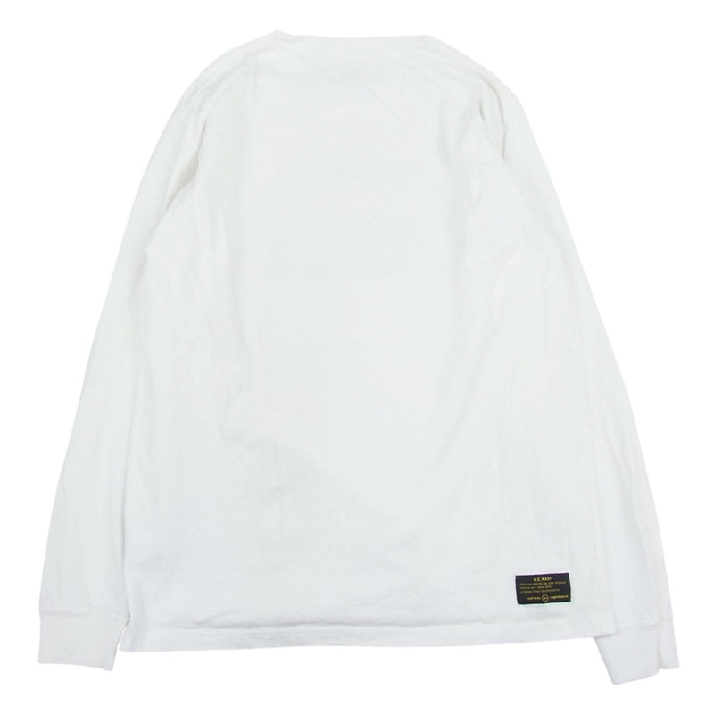 uniform experiment ユニフォームエクスペリメント UE-189062 REVERSIBLE TEE プリント 長袖Tシャツ ホワイト系 2【中古】