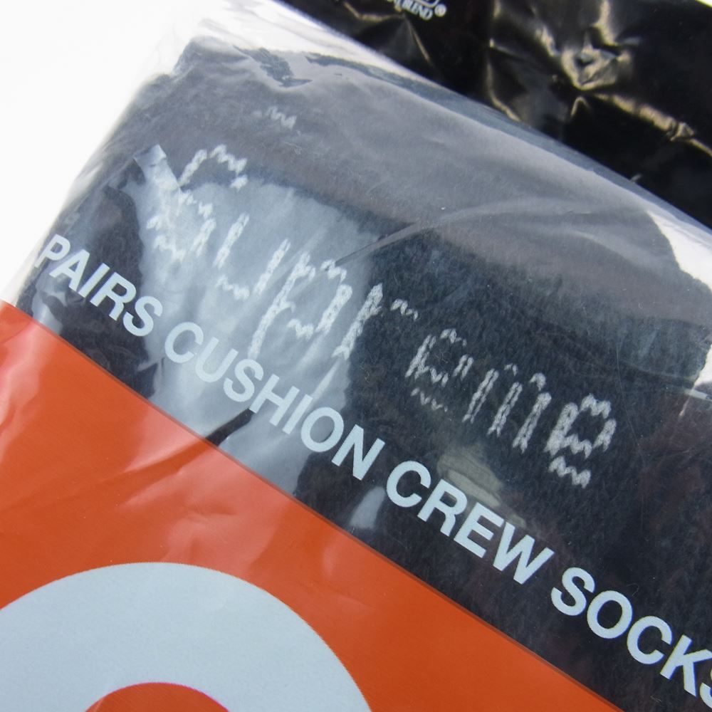 Supreme シュプリーム Hanes ヘインズ 4PAIRS CUSHION CREW SOCKS 4足セット 靴下 クルーソックス ブラック ブラック系 6-12【新古品】【未使用】【中古】