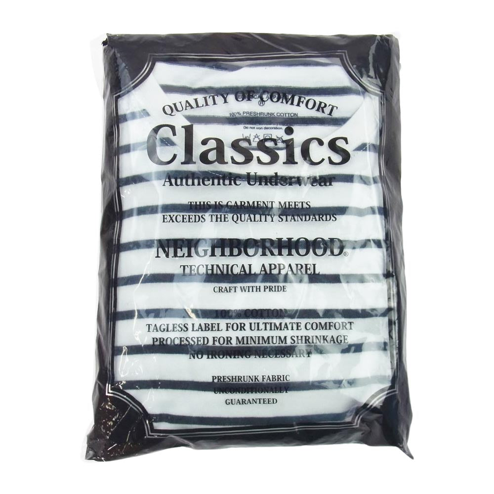 NEIGHBORHOOD ネイバーフッド 15SS 151TMNH-UWM05  CLASSIC ２PAC BORDER C-CREW SS パック Tシャツ ボーダー  ホワイト系 M【新古品】【未使用】【中古】