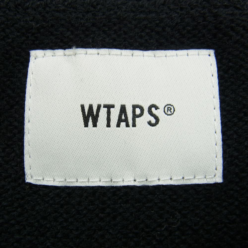 WTAPS ダブルタップス 18AW CREW SWEATER ロゴ クルーネック ニット セーター ブラック系 2【美品】【中古】