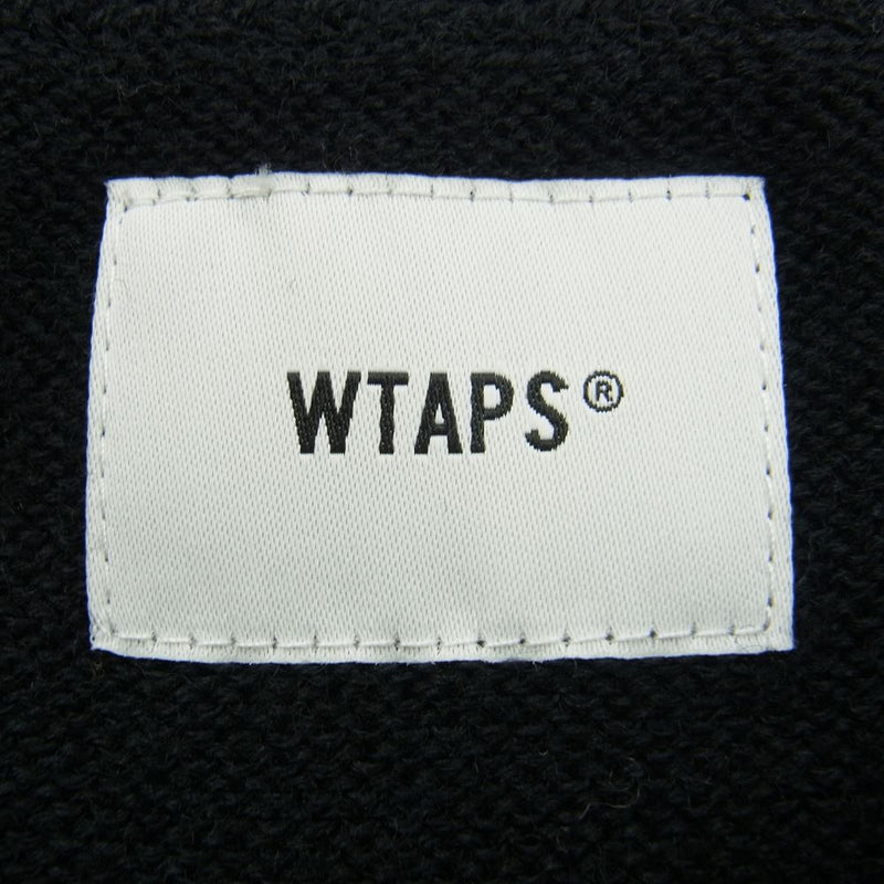 WTAPS ダブルタップス 18AW CREW SWEATER ロゴ クルーネック ニット セーター ブラック系 2【美品】【中古】