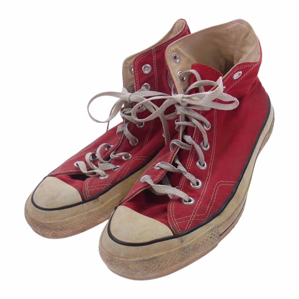 CONVERSE コンバース ヴィンテージ 70s 80s オールスター キャンバスハイ スニーカー レッド系 9.5【中古】
