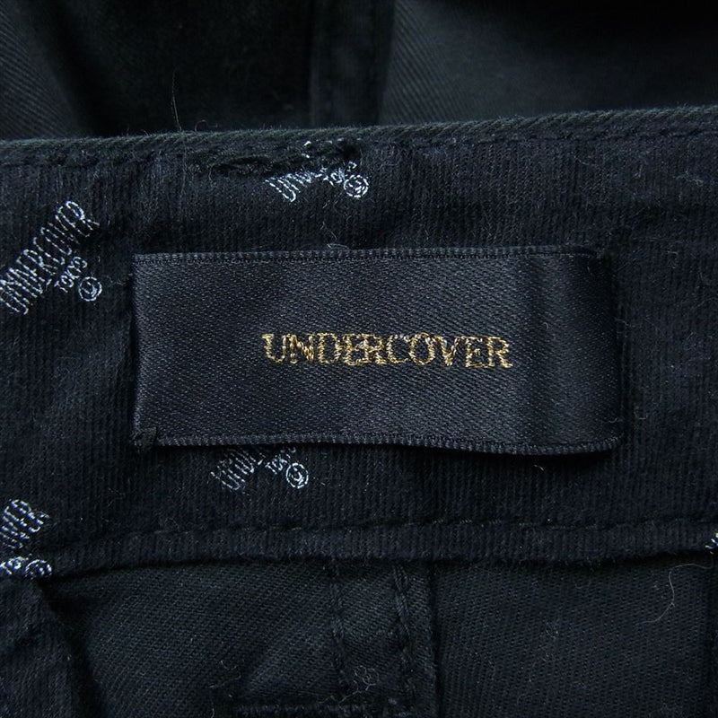 UNDERCOVER アンダーカバー 15AW UCP4506 NO BORDER期 チノ ストレッチ クラッシュ パンツ デニム スキニー ブラック系 2【中古】