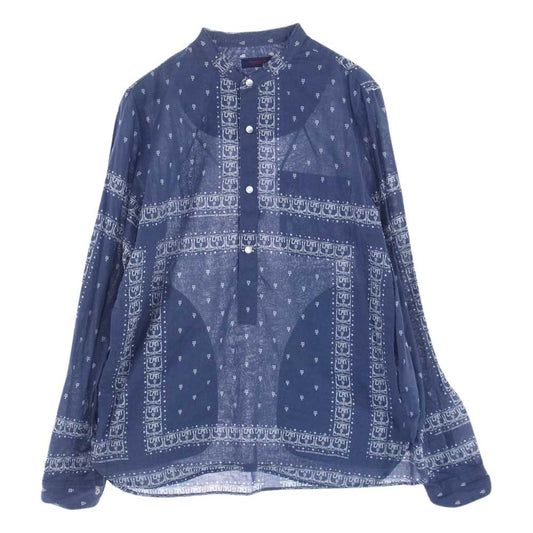 UNDERCOVER アンダーカバー UCQ4401-4 Cローン プルオーバー CAN総柄 長袖シャツ ブルー系 ホワイト系 2【中古】