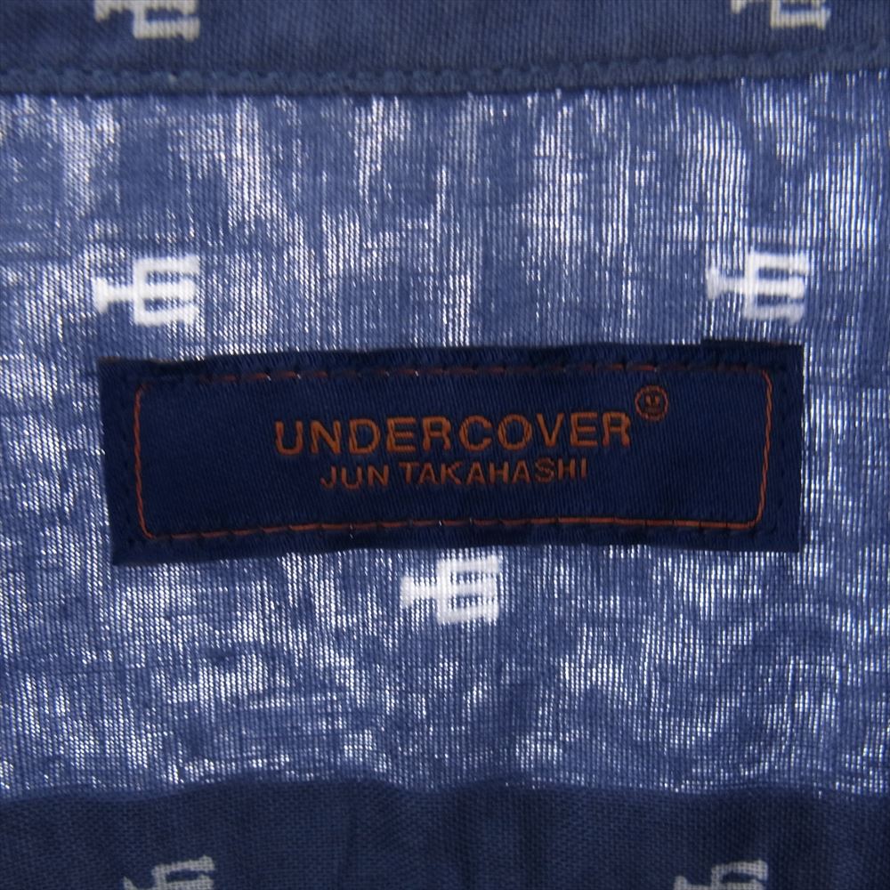 UNDERCOVER アンダーカバー UCQ4401-4 Cローン プルオーバー CAN総柄 長袖シャツ ブルー系 ホワイト系 2【中古】