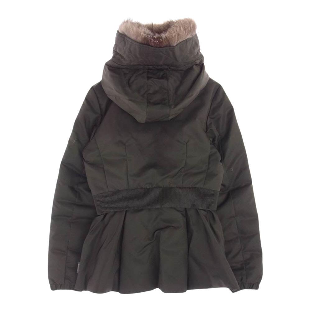 MONCLER モンクレール SAUMUR GIUBBOTTO 着脱可能ファーフード付き レイヤード ダウンジャケット カーキ系 3【中古】