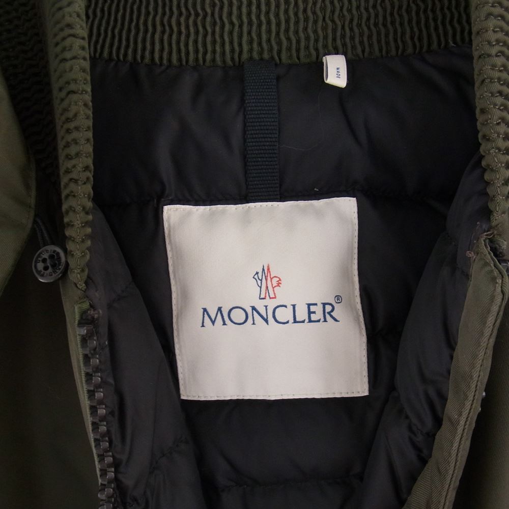 MONCLER モンクレール SAUMUR GIUBBOTTO 着脱可能ファーフード付き レイヤード ダウンジャケット カーキ系 3【中古】