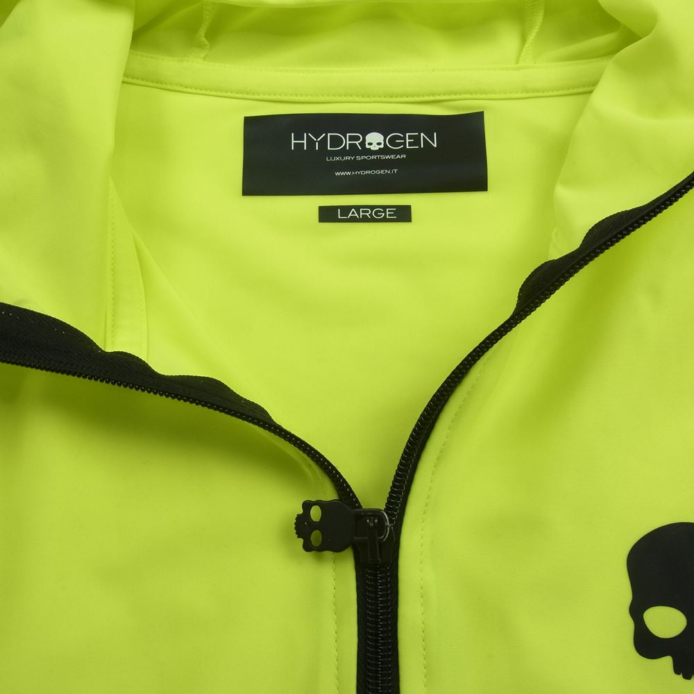ハイドロゲン SUPERFAST スーパーファスト スカルロゴプリント サイドライン フルジップ パーカー ジャケット イエロー系 L【中古】
