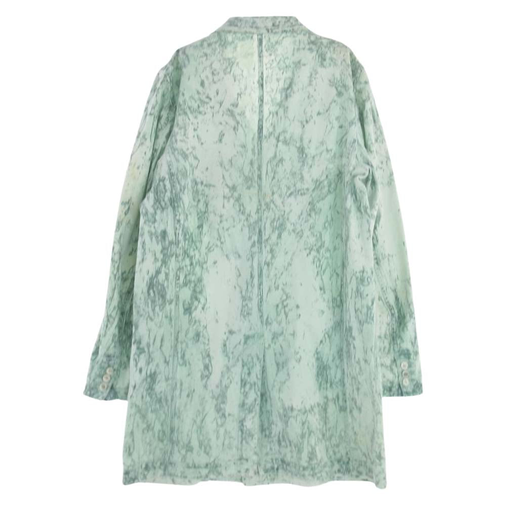 COMME des GARCONS HOMME PLUS コムデギャルソンオムプリュス AD2017 PA-J061 製品染め ブリーチ加工 ピークドラペル デニム コート ライトグリーン系 L【中古】