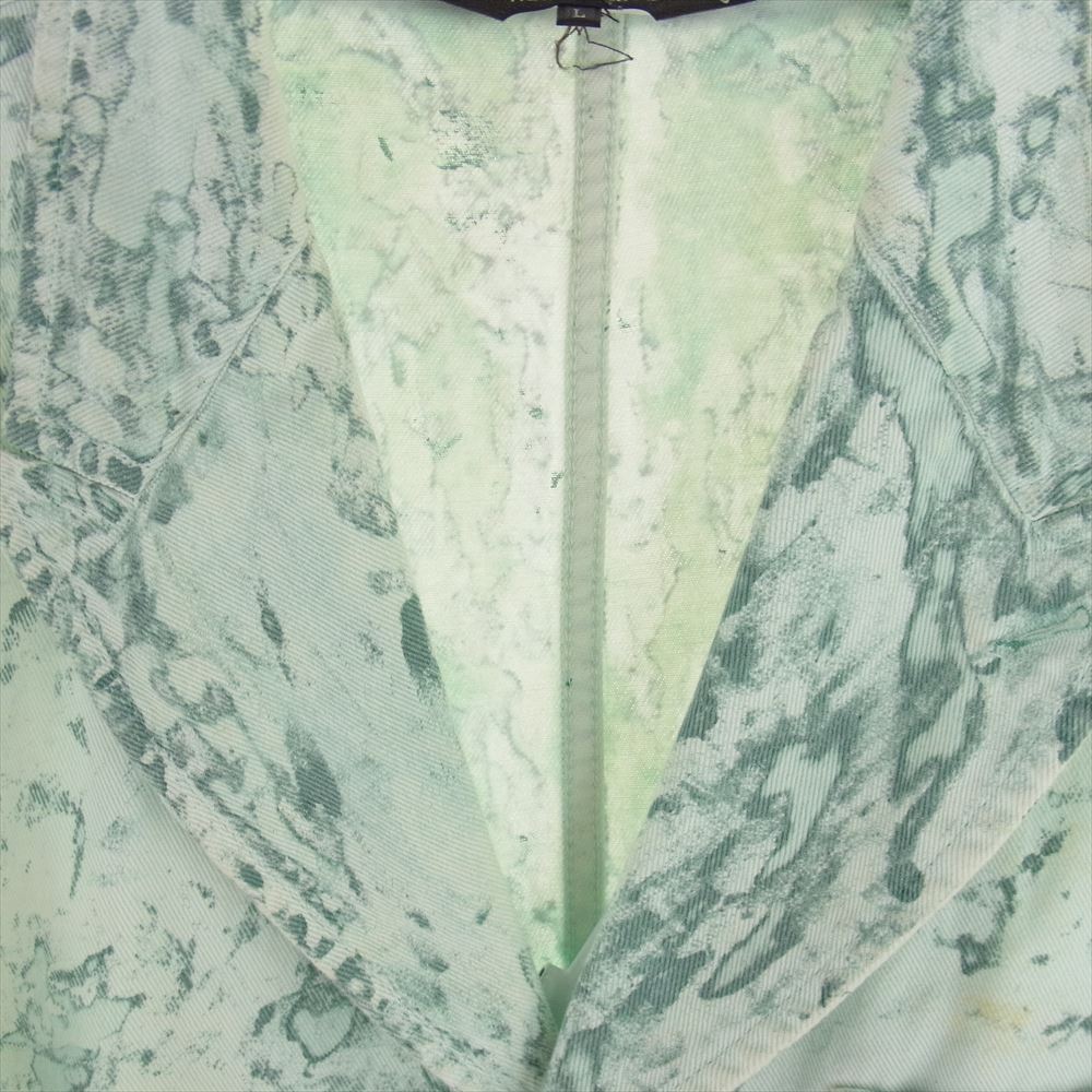 COMME des GARCONS HOMME PLUS コムデギャルソンオムプリュス AD2017 PA-J061 製品染め ブリーチ加工 ピークドラペル デニム コート ライトグリーン系 L【中古】