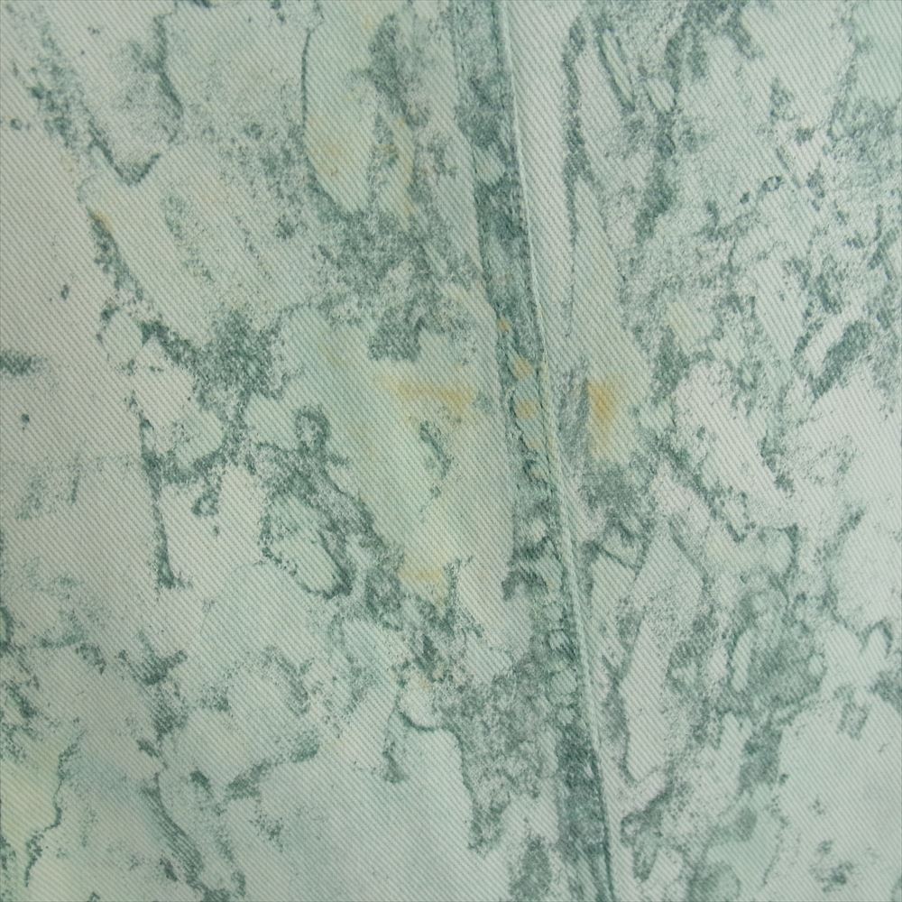 COMME des GARCONS HOMME PLUS コムデギャルソンオムプリュス AD2017 PA-J061 製品染め ブリーチ加工 ピークドラペル デニム コート ライトグリーン系 L【中古】