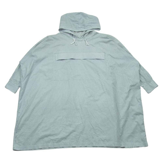 COMME des GARCONS コムデギャルソン FI--C001 SHIRT シャツ 綿ストライプ プルオーバー フーディ パーカー ネイビー系 ホワイト系 M【中古】