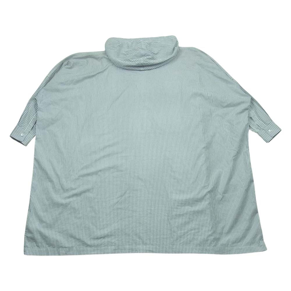 COMME des GARCONS コムデギャルソン FI--C001 SHIRT シャツ 綿ストライプ プルオーバー フーディ パーカー ネイビー系 ホワイト系 M【中古】