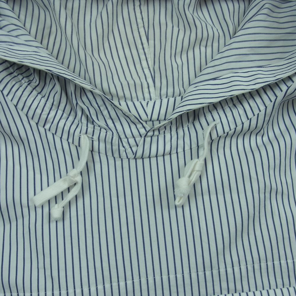 COMME des GARCONS コムデギャルソン FI--C001 SHIRT シャツ 綿ストライプ プルオーバー フーディ パーカー ネイビー系 ホワイト系 M【中古】