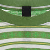 CHROME HEARTS クロムハーツ（原本無） 国内正規品 Y NOT Stripe Cross Tee クロスストライプ ヴァインダガー刺繍 半袖 Tシャツ ライトグリーン系 ホワイト系 M【極上美品】【中古】