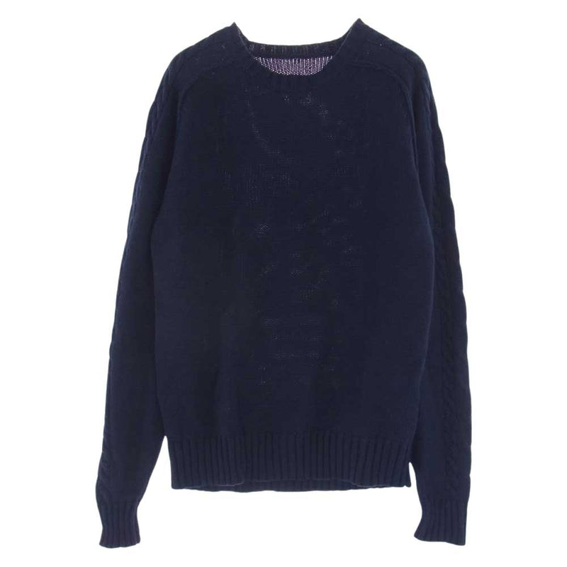 uniform experiment ユニフォームエクスペリメント 15SS UE-150093 SLEEVE CABLE KNIT 袖ケーブル編み ニット セーター ダークネイビー系 M 2【中古】