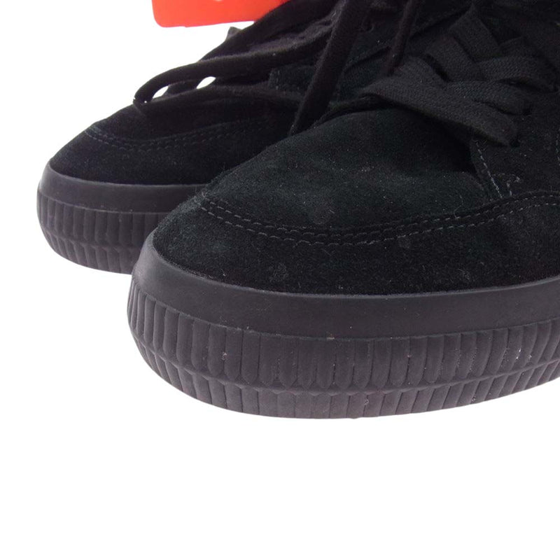 OFF-WHITE オフホワイト スエード キャンバス ローカット スニーカー ブラック系 40【中古】