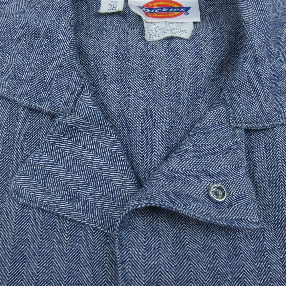 Dickies ディッキーズ TALON ZIP ヘリンボーン ツナギ オールインワン インディゴブルー系 38【中古】