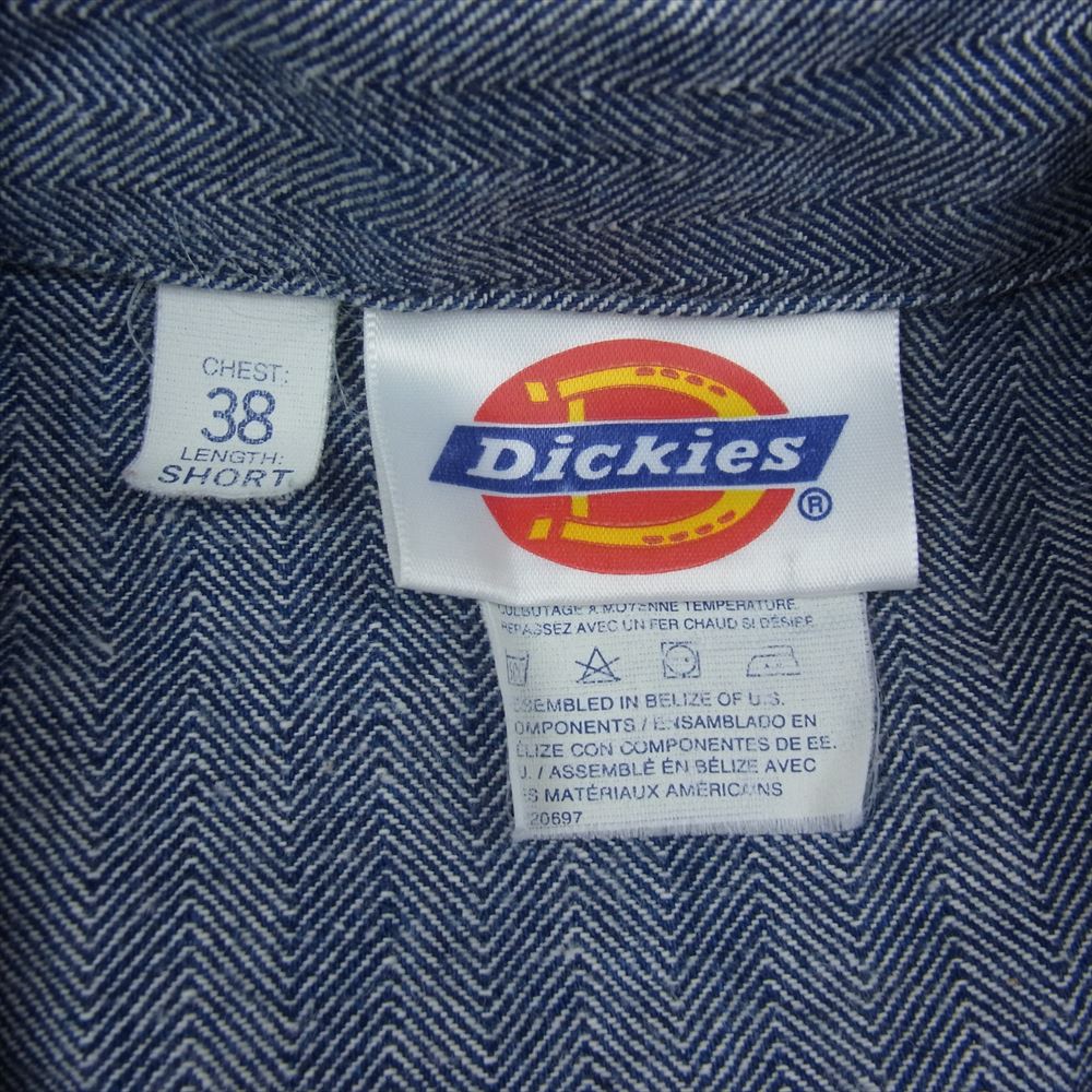 Dickies ディッキーズ TALON ZIP ヘリンボーン ツナギ オールインワン インディゴブルー系 38【中古】