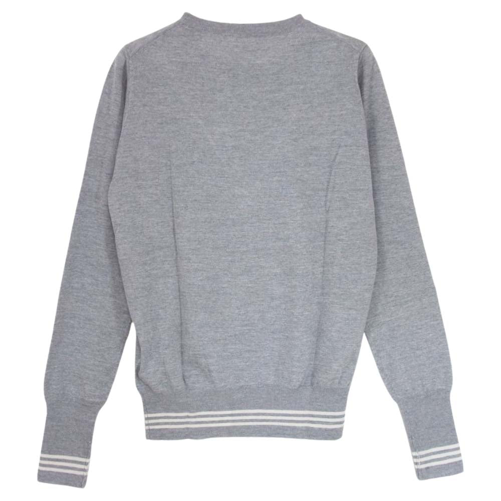 HYKE ハイク 132-11004 ウール ニット セーター 袖ストライプ リブストライプ 切替 グレー系 1【中古】