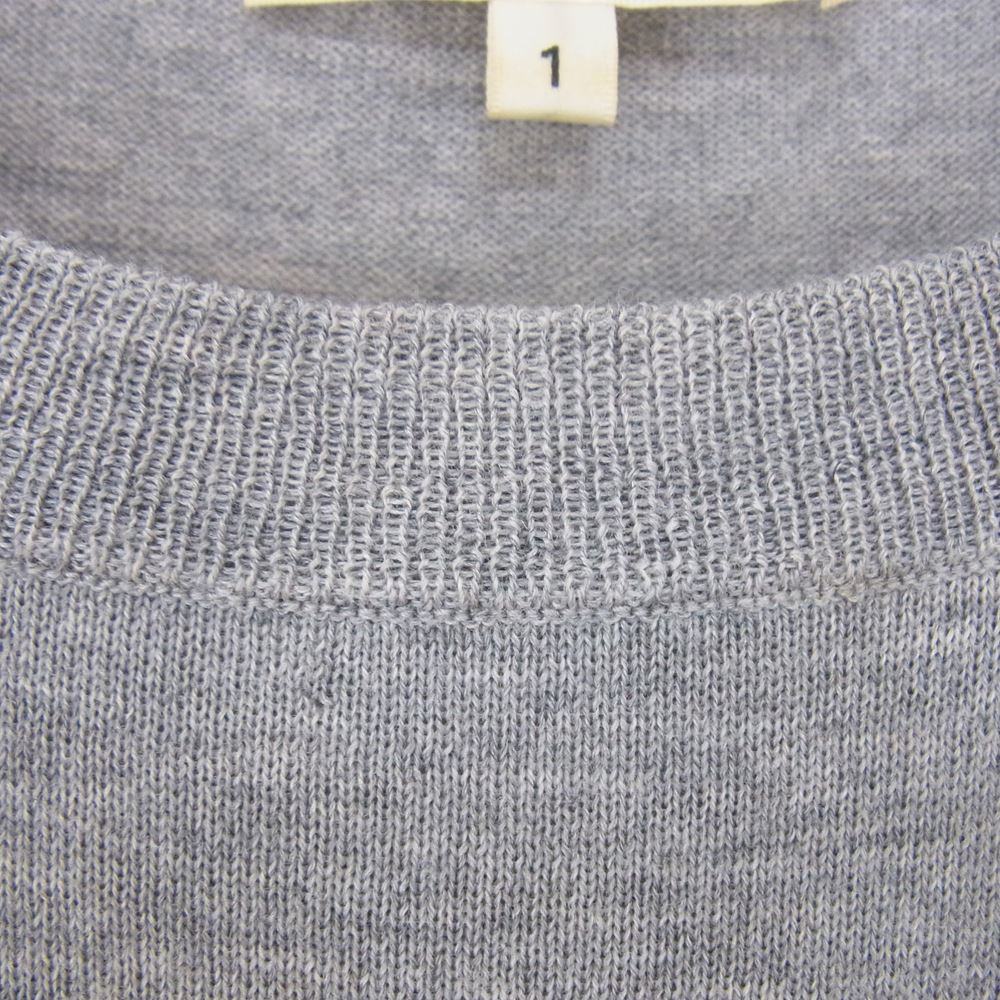 HYKE ハイク 132-11004 ウール ニット セーター 袖ストライプ リブストライプ 切替 グレー系 1【中古】