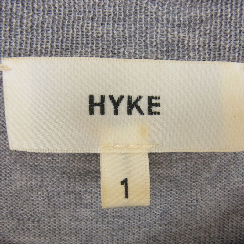 HYKE ハイク 132-11004 ウール ニット セーター 袖ストライプ リブストライプ 切替 グレー系 1【中古】