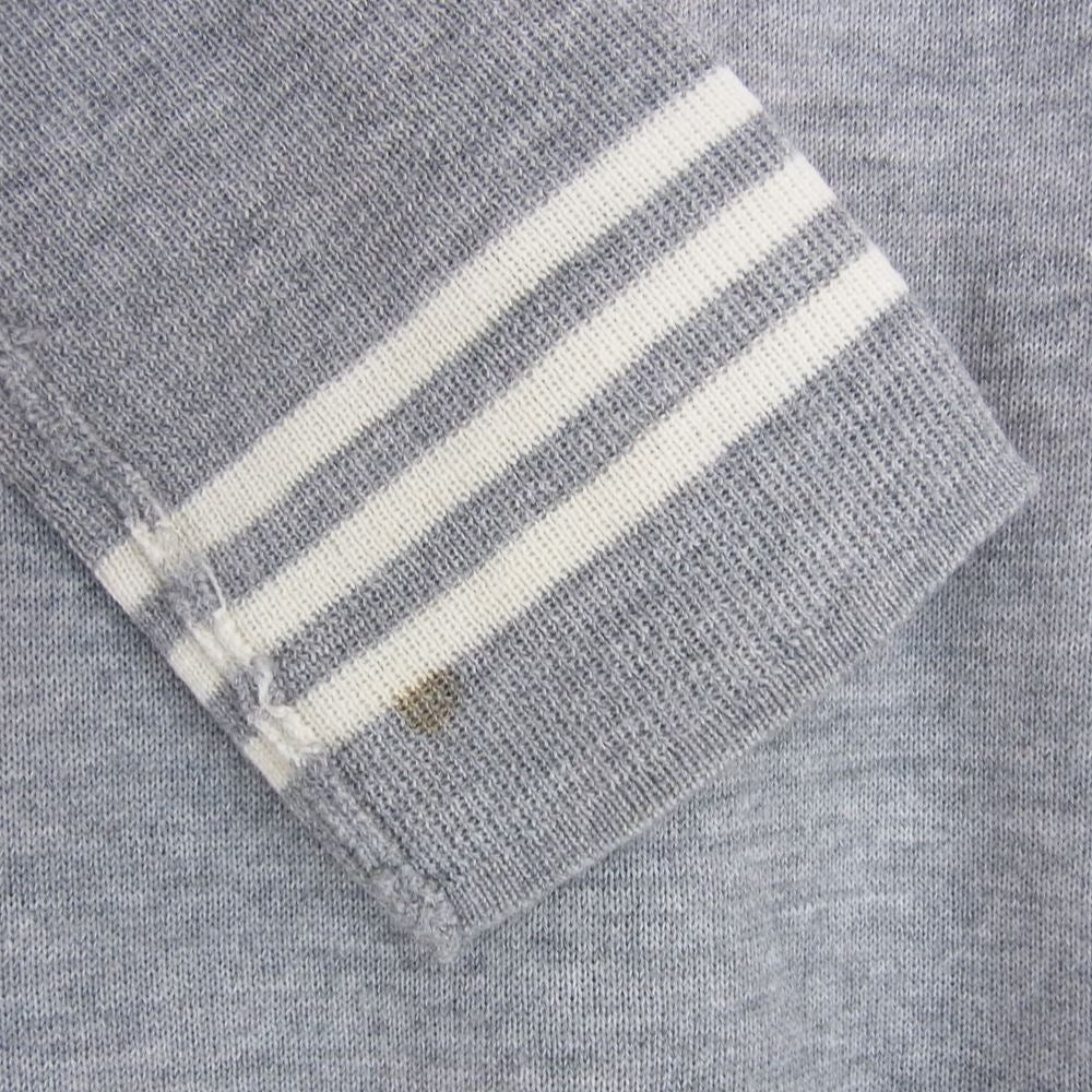 HYKE ハイク 132-11004 ウール ニット セーター 袖ストライプ リブストライプ 切替 グレー系 1【中古】