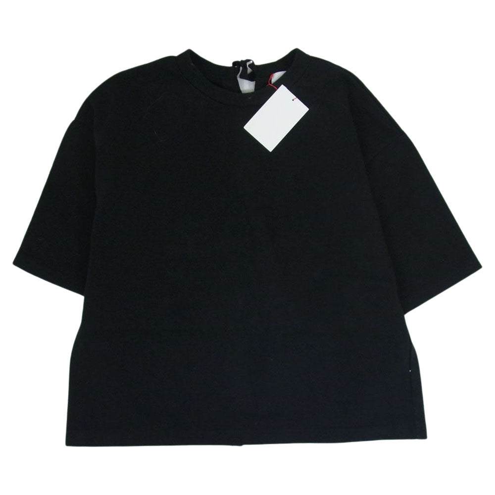 UNITED ARROWS ユナイテッドアローズ 1617-241-4951 6 ロク BEAUTY & YOUTH コットン バックリボン ショートスリーブ Tシャツ ブラック系 FREE【極上美品】【中古】