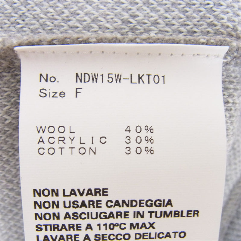 エヌエスシーオー NDW15W-LKT01 Thread crew Neck Sweater スレッド クルーネック セーター ニット グレー系 F【極上美品】【中古】