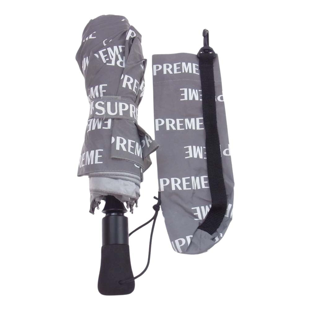Supreme シュプリーム 16AW × ShedRain シェッドレイン Reflective Repeat Umbrella リフレクティブ リピート アンブレラ 折り畳み傘 ボックスロゴ  グレー系【中古】