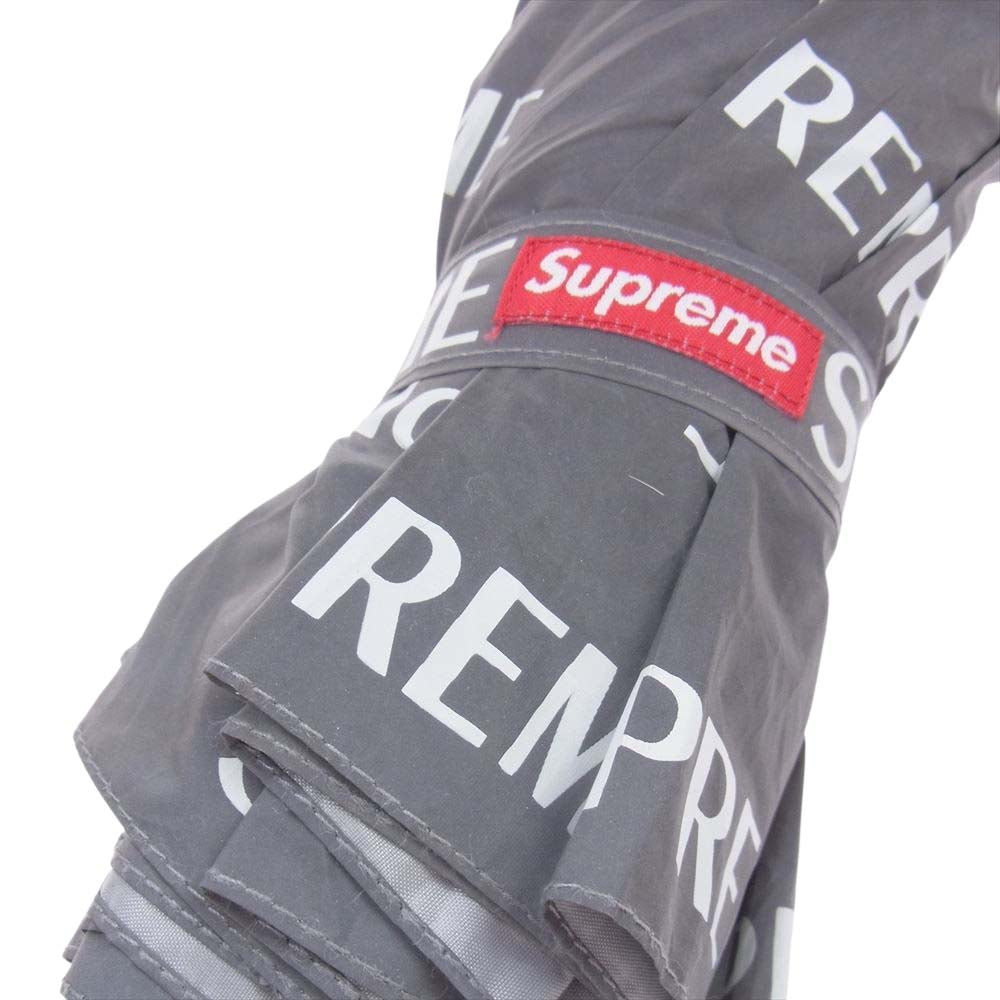 Supreme シュプリーム 16AW × ShedRain シェッドレイン Reflective Repeat Umbrella リフレクティブ リピート アンブレラ 折り畳み傘 ボックスロゴ  グレー系【中古】