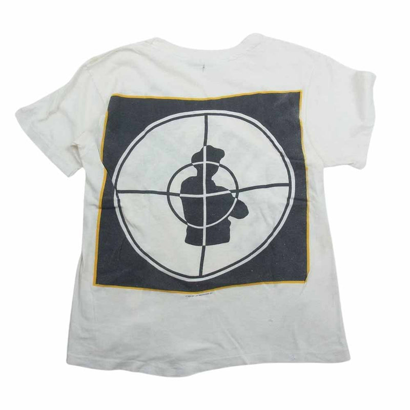 ヘインズ 80s vintage ヴィンテージ PUBLIC ENEMY パブリックエネミー プリント Tシャツ ホワイト系 M【中古】