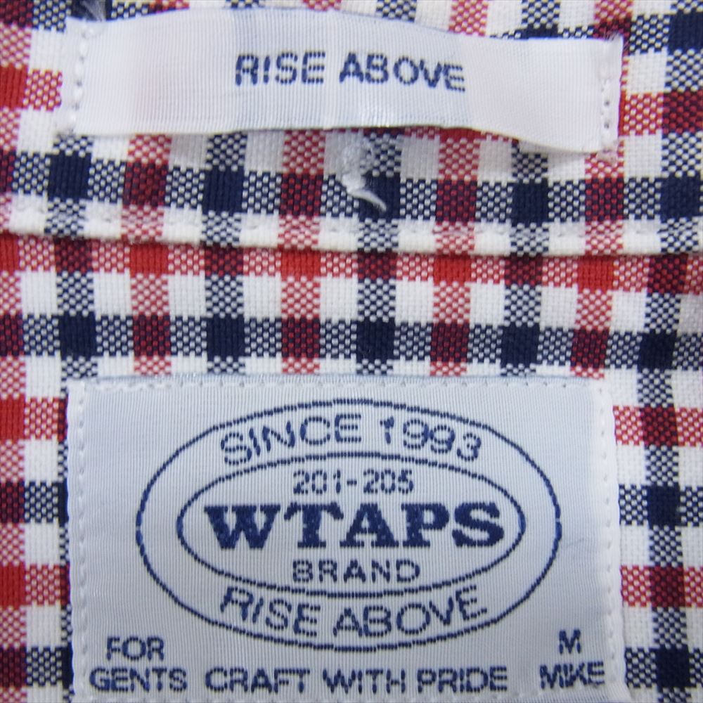 WTAPS ダブルタップス 10SS 101SPDT-SHM02 LOOP L/S SHIRTS チェック ボタンダウン シャツ  レッド系 ホワイト系 ネイビー系 M【中古】