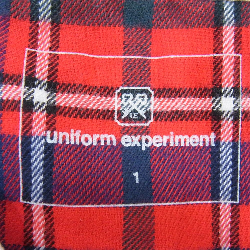 uniform experiment ユニフォームエクスペリメント UE-178062 BACK PANEL POCKET LONG TEE コットン チェック 切り替え ポケット Tシャツ ホワイト系 1【中古】