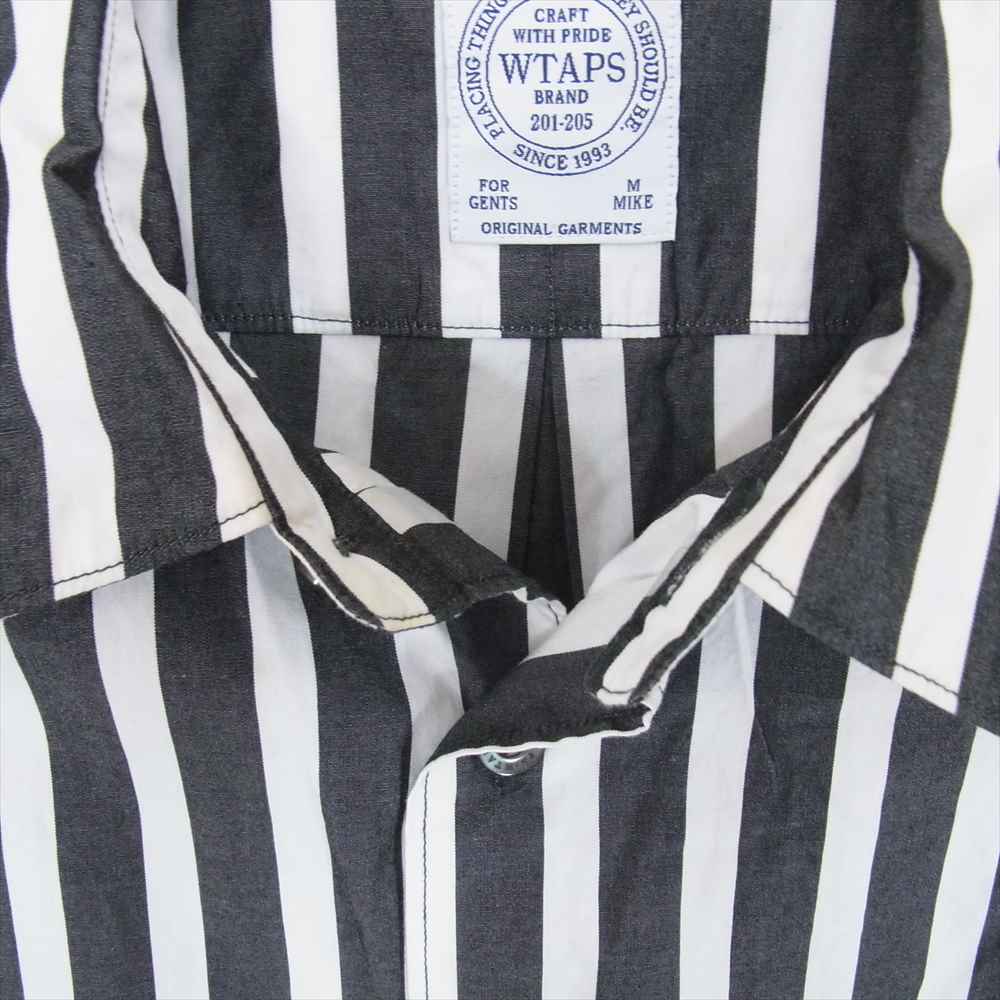 WTAPS ダブルタップス 15AW 151LTDT-SHM03 PLAIN LS STRIPE SHIRTS ストライプ シャツ ダークグレー系 ホワイト系 M【中古】