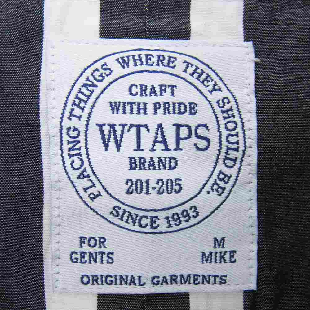 WTAPS ダブルタップス 15AW 151LTDT-SHM03 PLAIN LS STRIPE SHIRTS ストライプ シャツ ダークグレー系 ホワイト系 M【中古】
