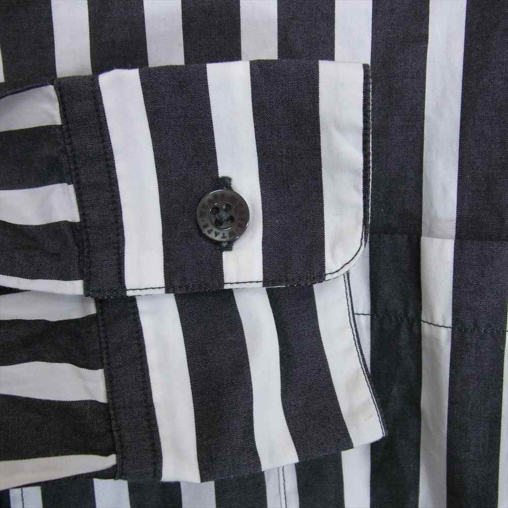 WTAPS ダブルタップス 15AW 151LTDT-SHM03 PLAIN LS STRIPE SHIRTS ストライプ シャツ ダークグレー系 ホワイト系 M【中古】