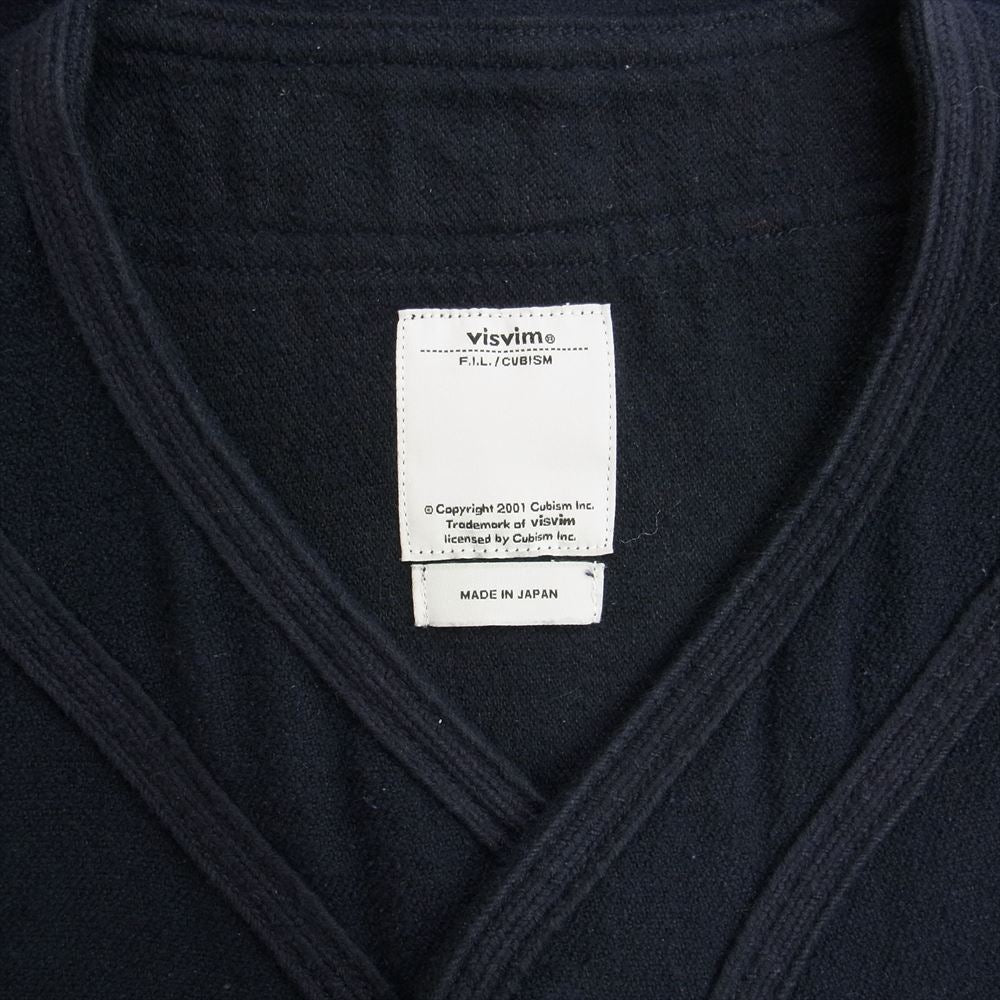 VISVIM ビズビム 15SS  115105011029 DUGOUT SHIRT ダグアウト シルク混 半袖 シャツ ネイビー系 2【中古】