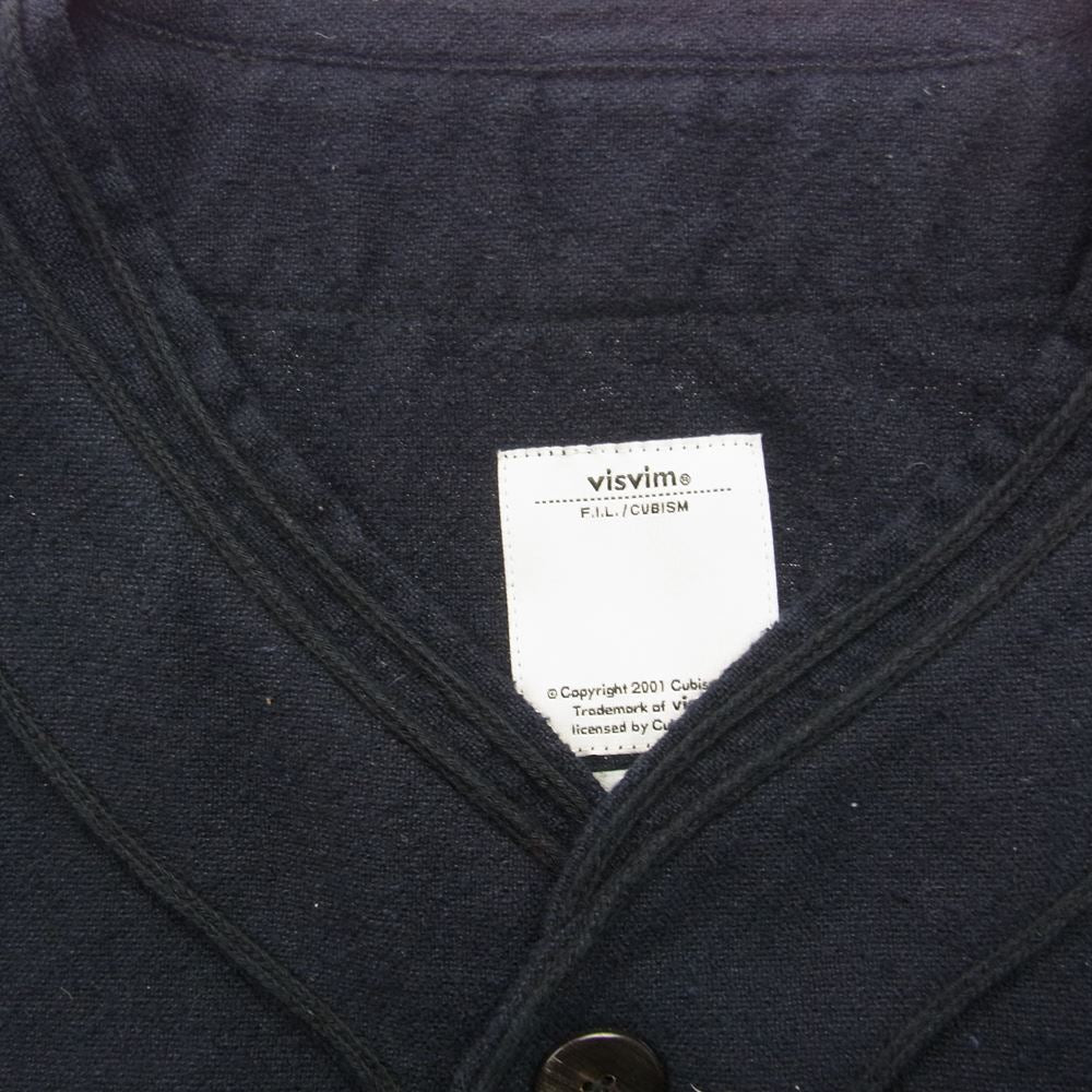 VISVIM ビズビム 16AW 116205011031 DUGOUT SHIRT ダグアウト ベースボール シルク混 長袖 シャツ ダークネイビー系 2【中古】