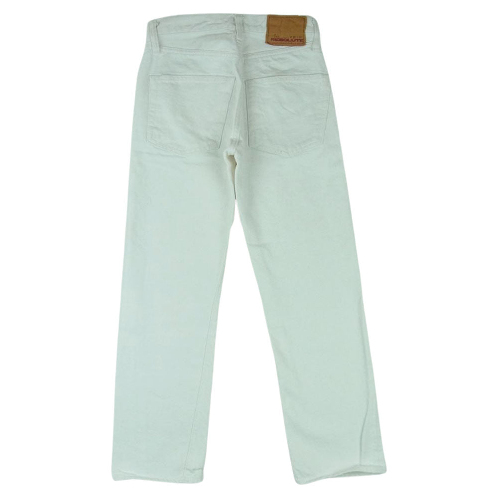 RESOLUTE リゾルト A710 ボタンフライ 5ポケット ストレート デニム ホワイト パンツ 日本製 ホワイト系 W28 L29【中古】