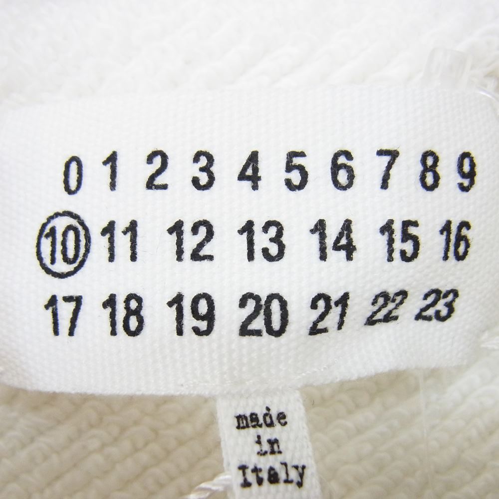 MAISON MARGIELA メゾンマルジェラ 20AW S50GU0151 ペンキロゴ オーバー サイズ プルオーバー パーカー ホワイト系 44【極上美品】【中古】