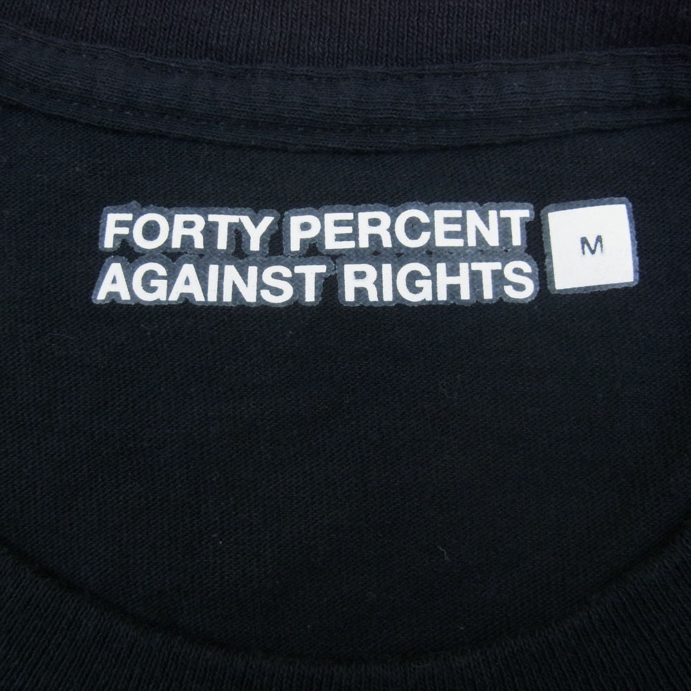 フォーティーパーセントアゲインストライツ FPAR ロゴ プリント ロングスリーブ 長袖 Tシャツ ロンT ブラック系 M【中古】
