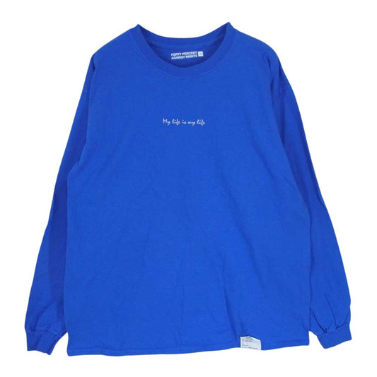 フォーティーパーセントアゲインストライツ 1530042318-101 刺繍 プリント ロングスリーブ 長袖 Tシャツ ロンT ブルー系 M【中古】