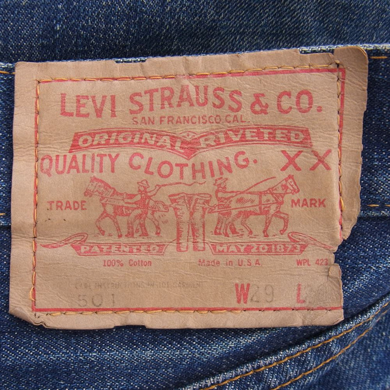 Levi's リーバイス ヴィンテージ 501 66前期 スモールE ボタンフライ ストレート デニム パンツ  インディゴブルー系【中古】