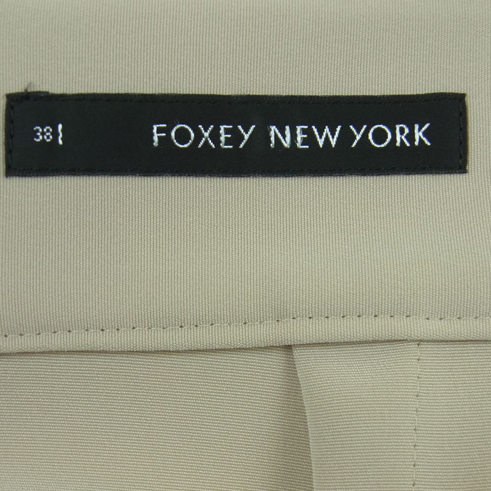 FOXEY フォクシー 25738-NSSFA227T リボン マット ストレッチ グログラン スカート 日本製 ベージュ系 38【中古】